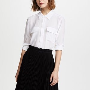 Equipment slim signature silk shirt - L